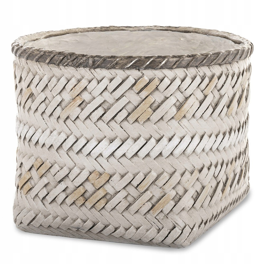 Květináč Obal Na Květináč Šedý 23x30 cm Boho Pletenina 25