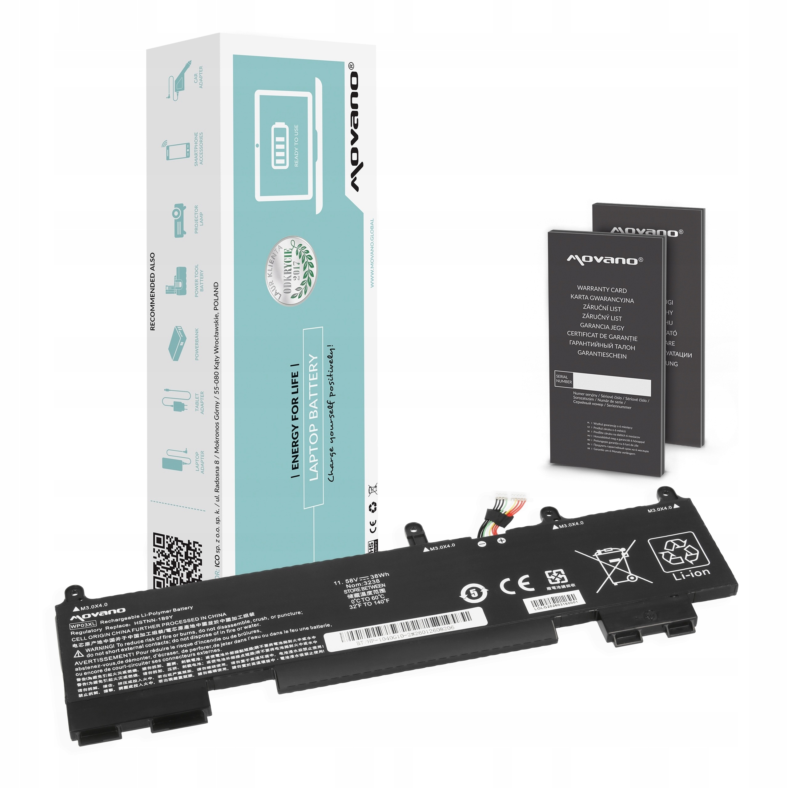 Bateria Movano do Hp EliteBook 1040 G9 G10, 830 G9, 840 G10 druga wersja