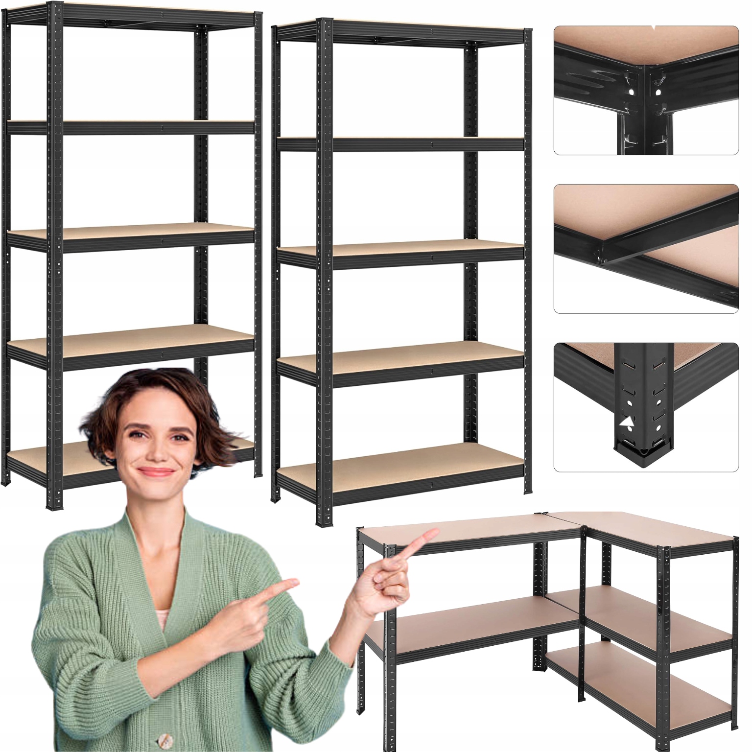 Sada 2 Polic Regál na mikrovlnnou troubu Hrnce do kuchyně Spižírny