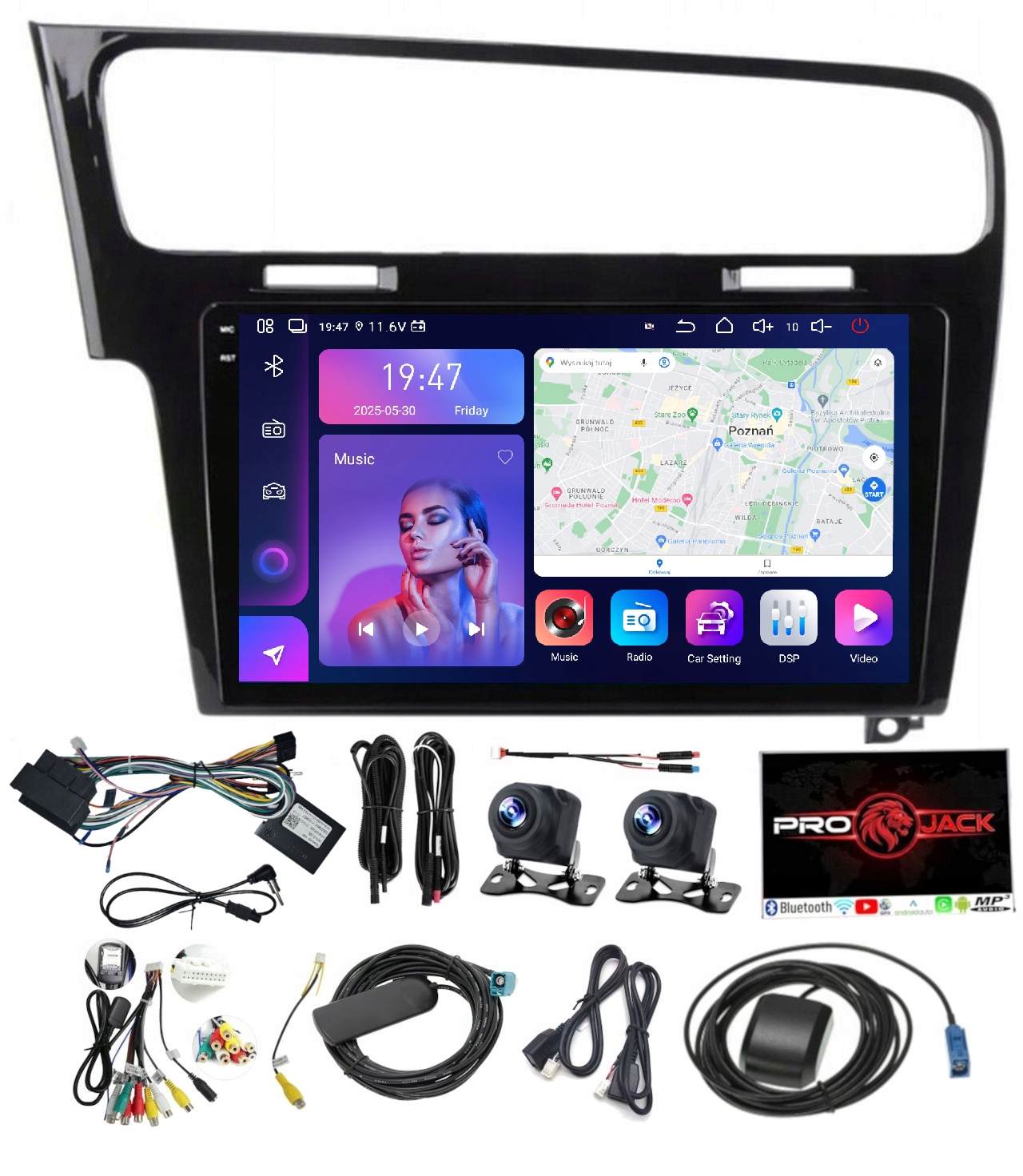 Rádio Navigácia Carplay Android Vw Golf 7 2012-2019 Usb 256 Gb Sim