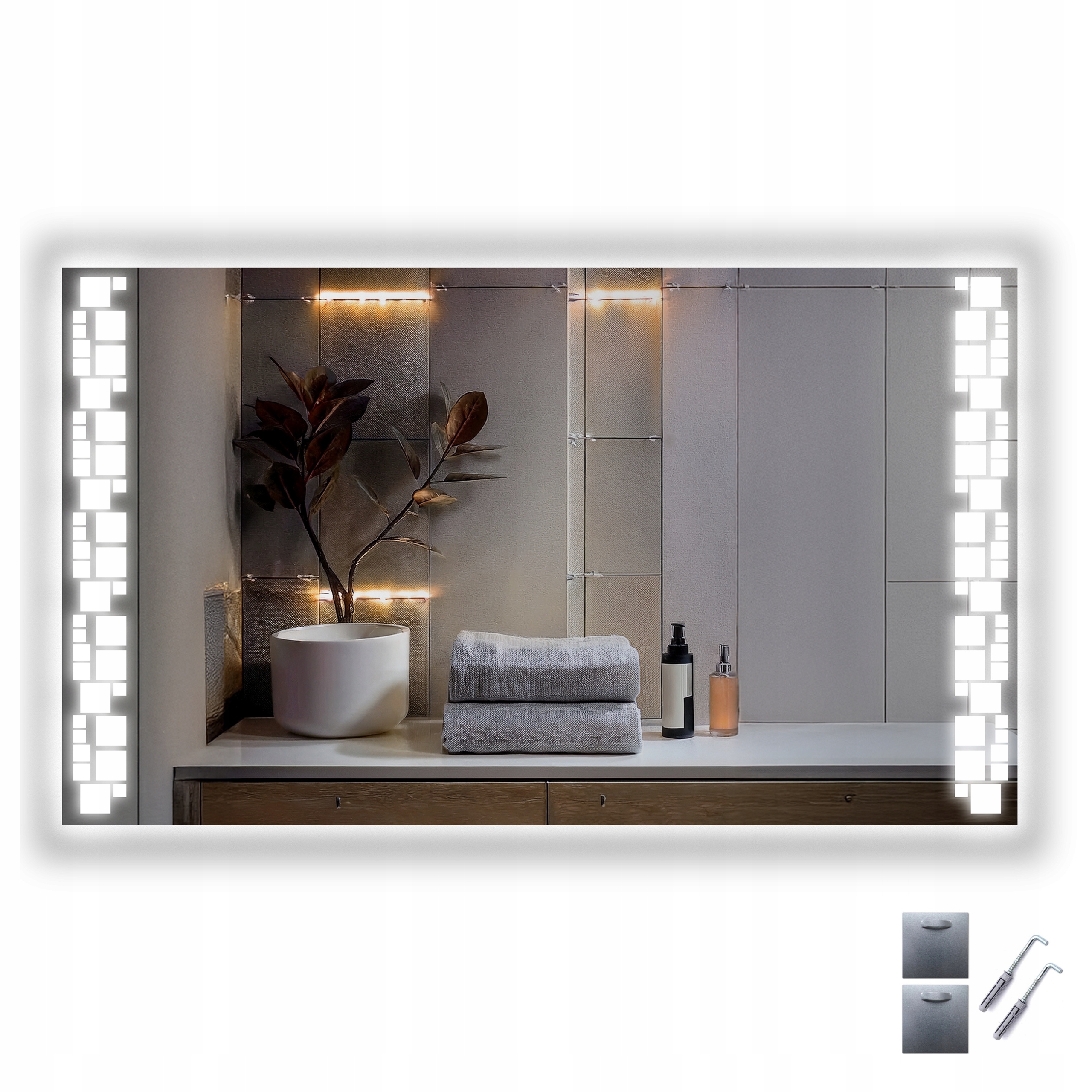 Lustro Led Cob 480/m Ledowe Podświetlane 120x100 cm Wodoodporne IP67 Orchid