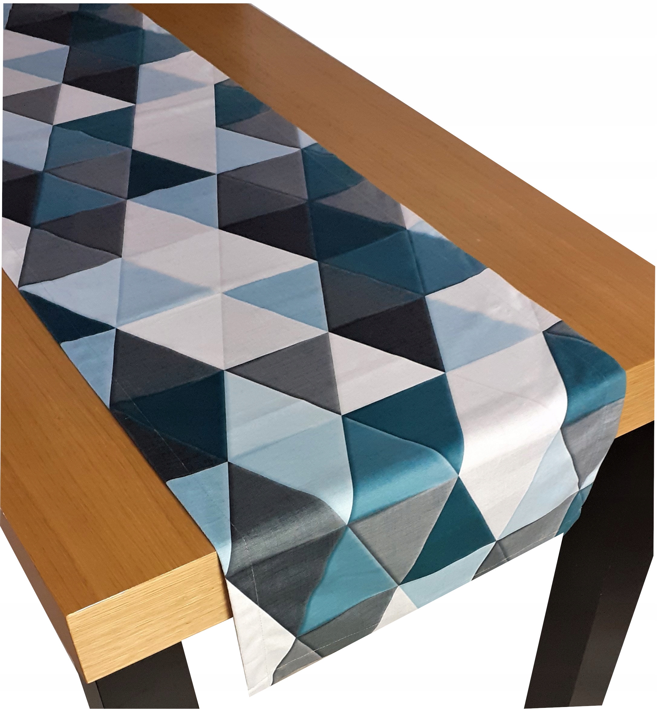 

Bieżnik miętowo-zielone trójkąty 3D velvet 40/260