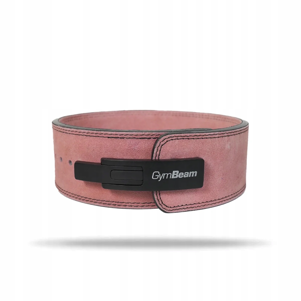 Opasek Na Zvedání Těžkých Váh S Pákou Pink Z Kůže Pro Stabilizaci GymBeam S