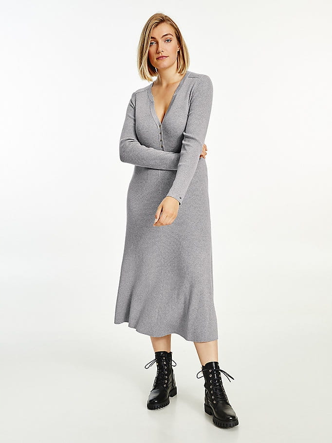 Tommy Hilfiger Šedá Pletená Šaty (48)