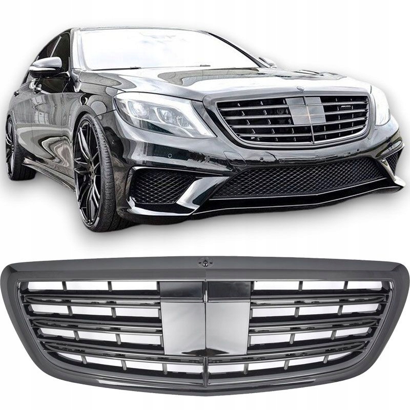 Atrapa Gril Mercedes S-klasa W222 Černý Lesk Amg Nový 2013-2020 Nový