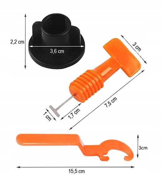 201szt SYSTEM POZIOMOWANIA PŁYTEK KLIPSY WIELOKROTNEGO UŻYTKU WYMIENNE IGŁY Kod producenta KL/CZ-200+GF
