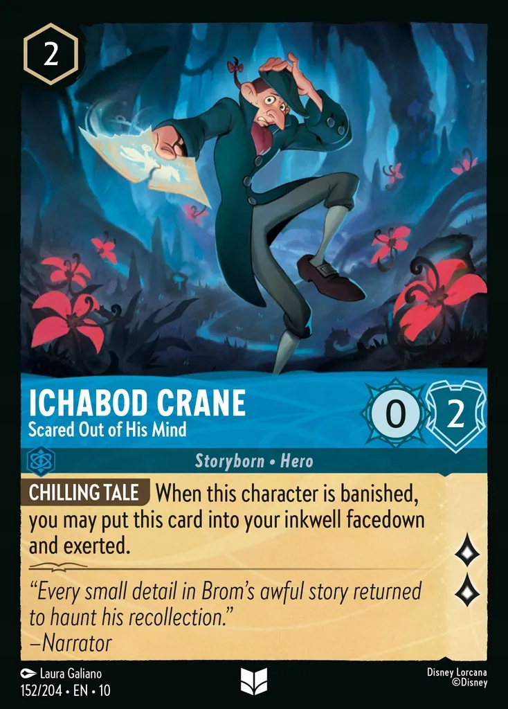 Disney Lorcana Ichabod Crane Scared Out of His Mind 10WHI #152