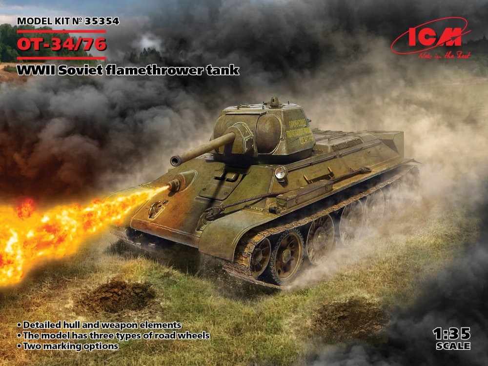 OT-34/76 Soviet Flamethrower Tank Wwii ICM 35354 1:35