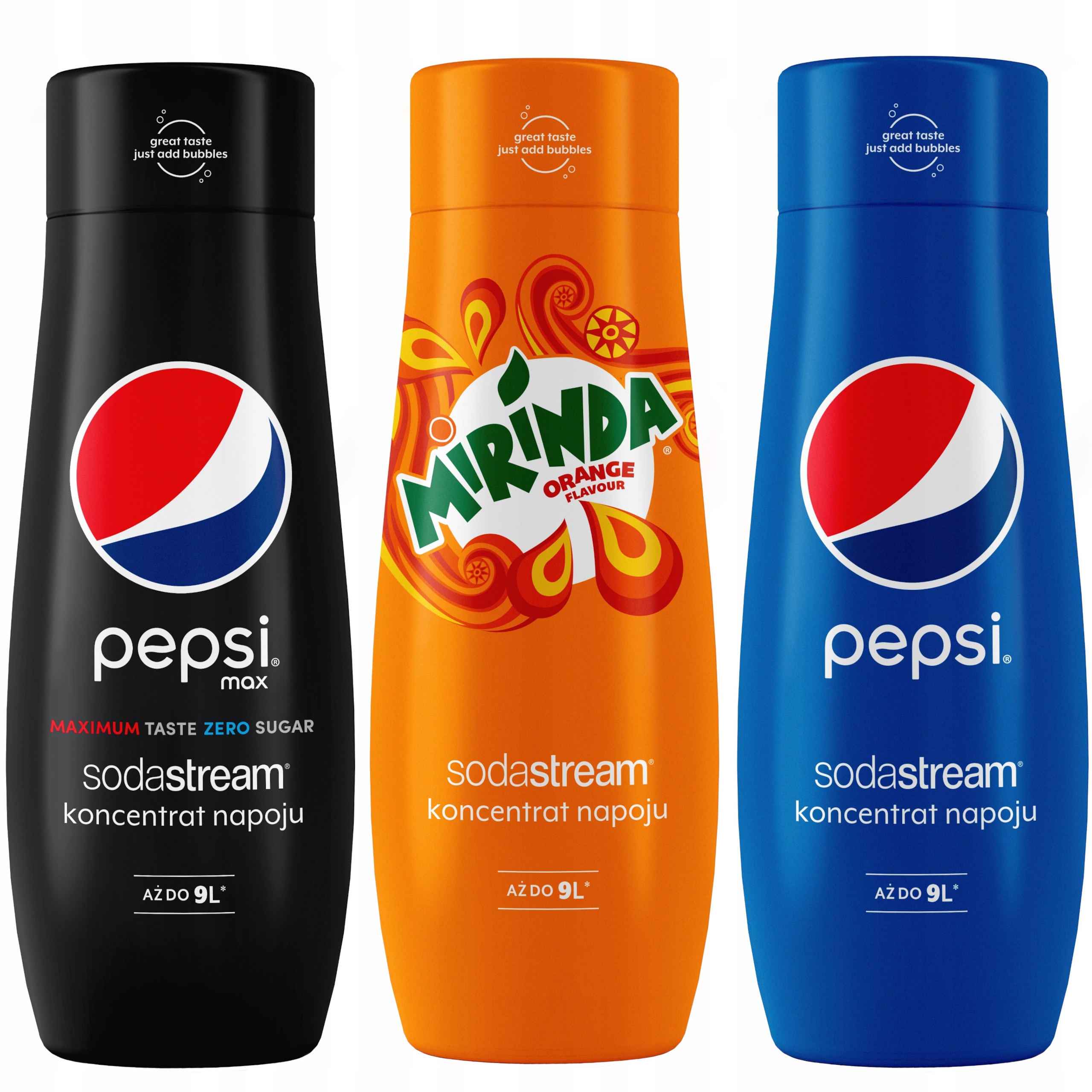 ZESTAW SYROPÓW SODASTREAM PEPSI MAX MIRINDA PEPSI EDYCJA NIEMIECKA ! ! !