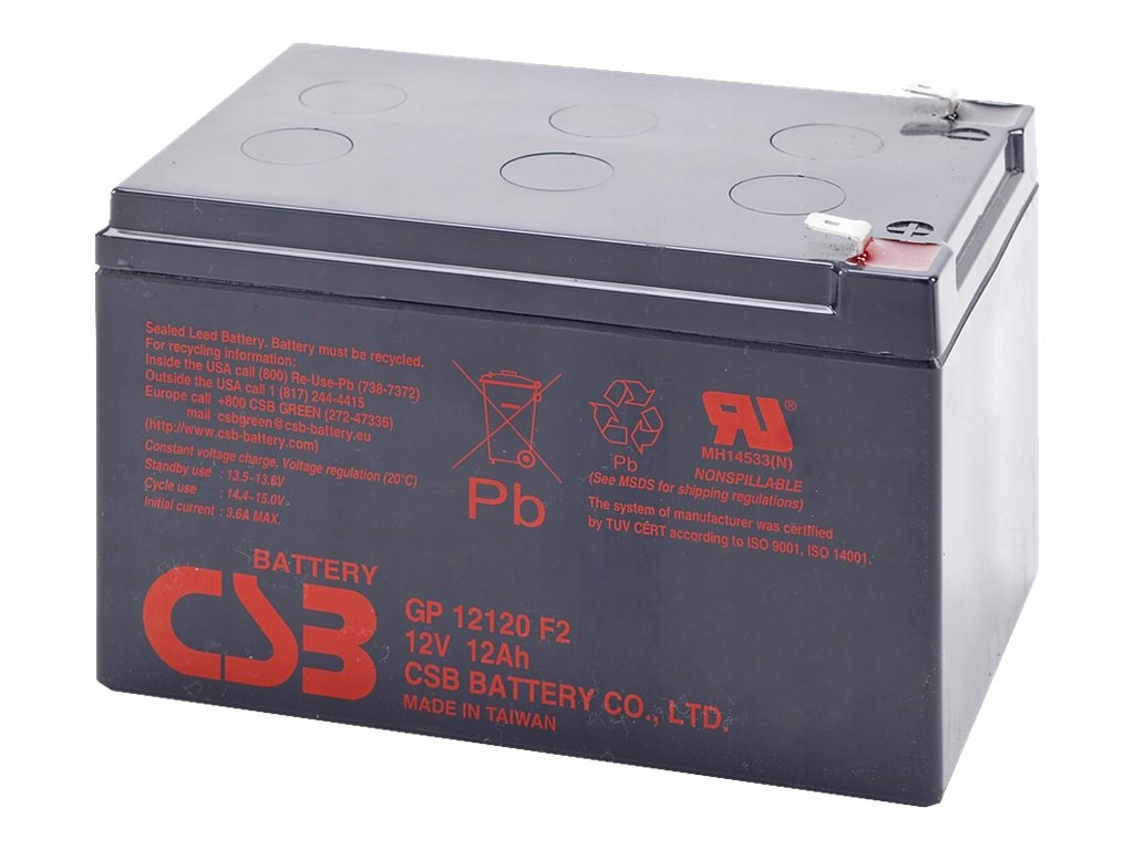 Csb Battery Battery 12V 12Ah F2 Pb GP12120