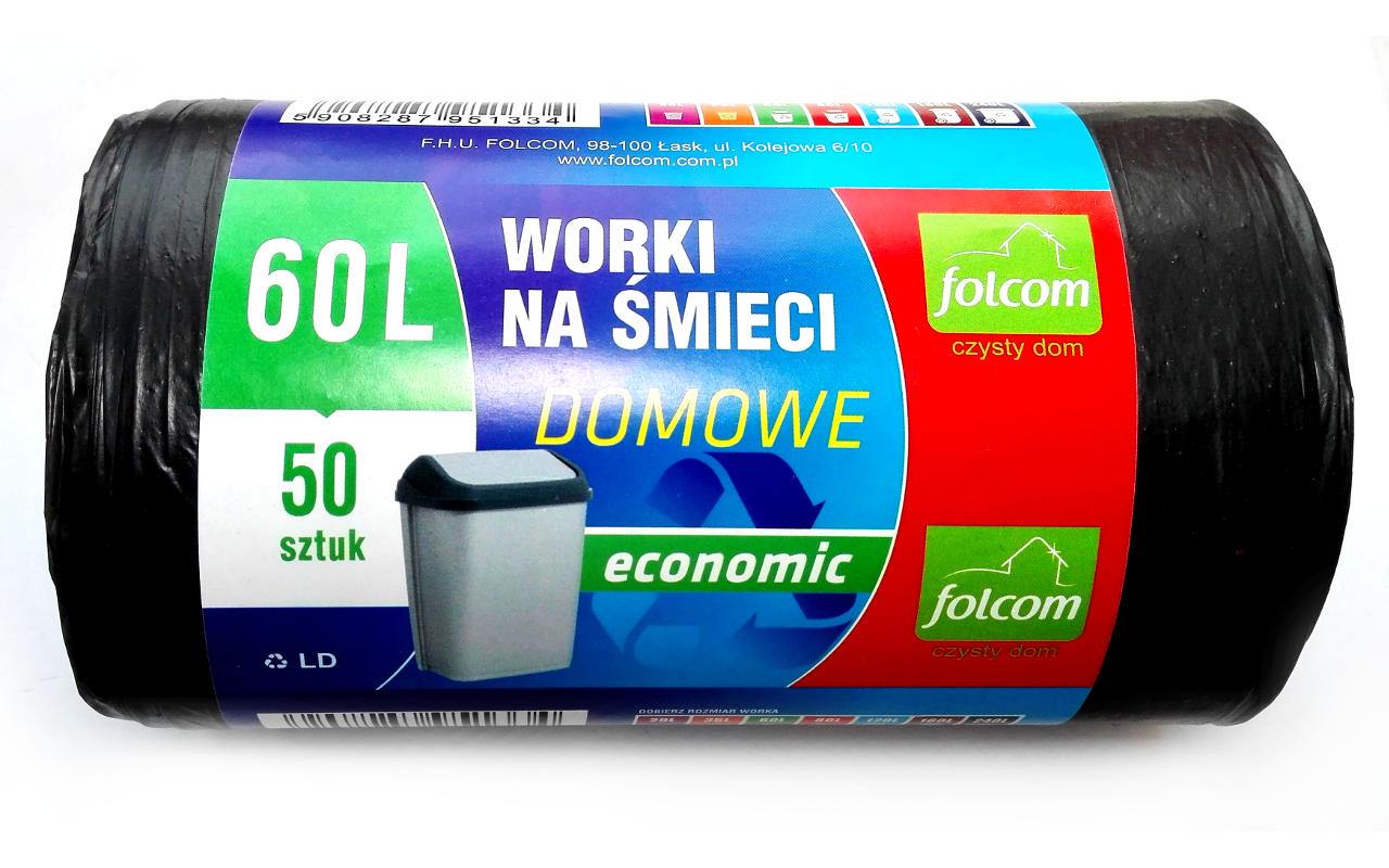 

Worki Na Śmieci 60 L 50 Szt Mocne Ldpe