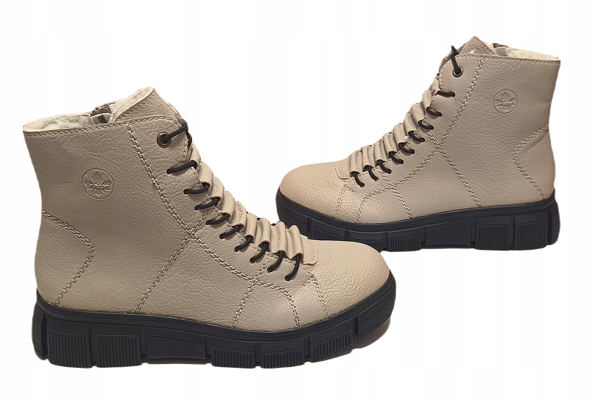 Módní kotníkové boty Kožušek boty Rieker X3428-60 Béžová r37