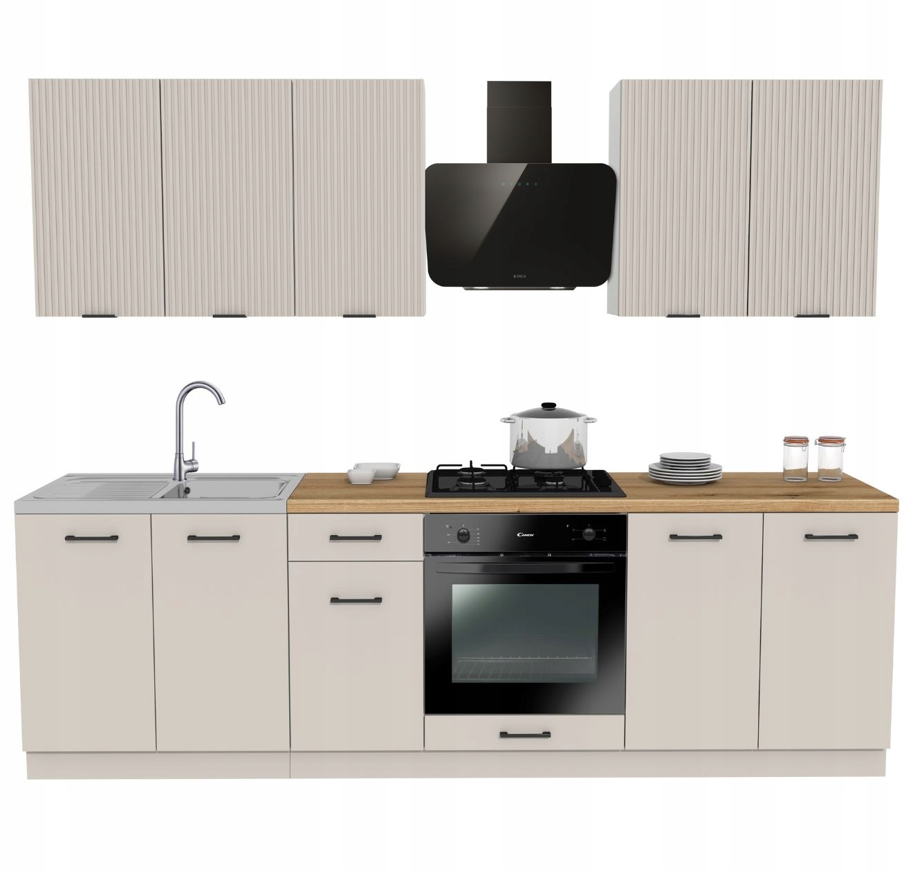 Kuchyňská sada 260 Mix Kašmír Ryfla kašmír s deskou Dub Evoke K365