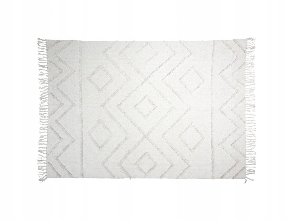 Koberec do spálne v štýle boho, tuflovaná bavlna, 120 x 180 cm