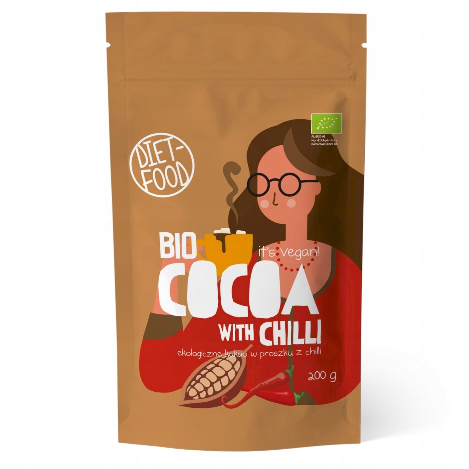 Bio Kakao z chilli, 200g, DIET-FOOD