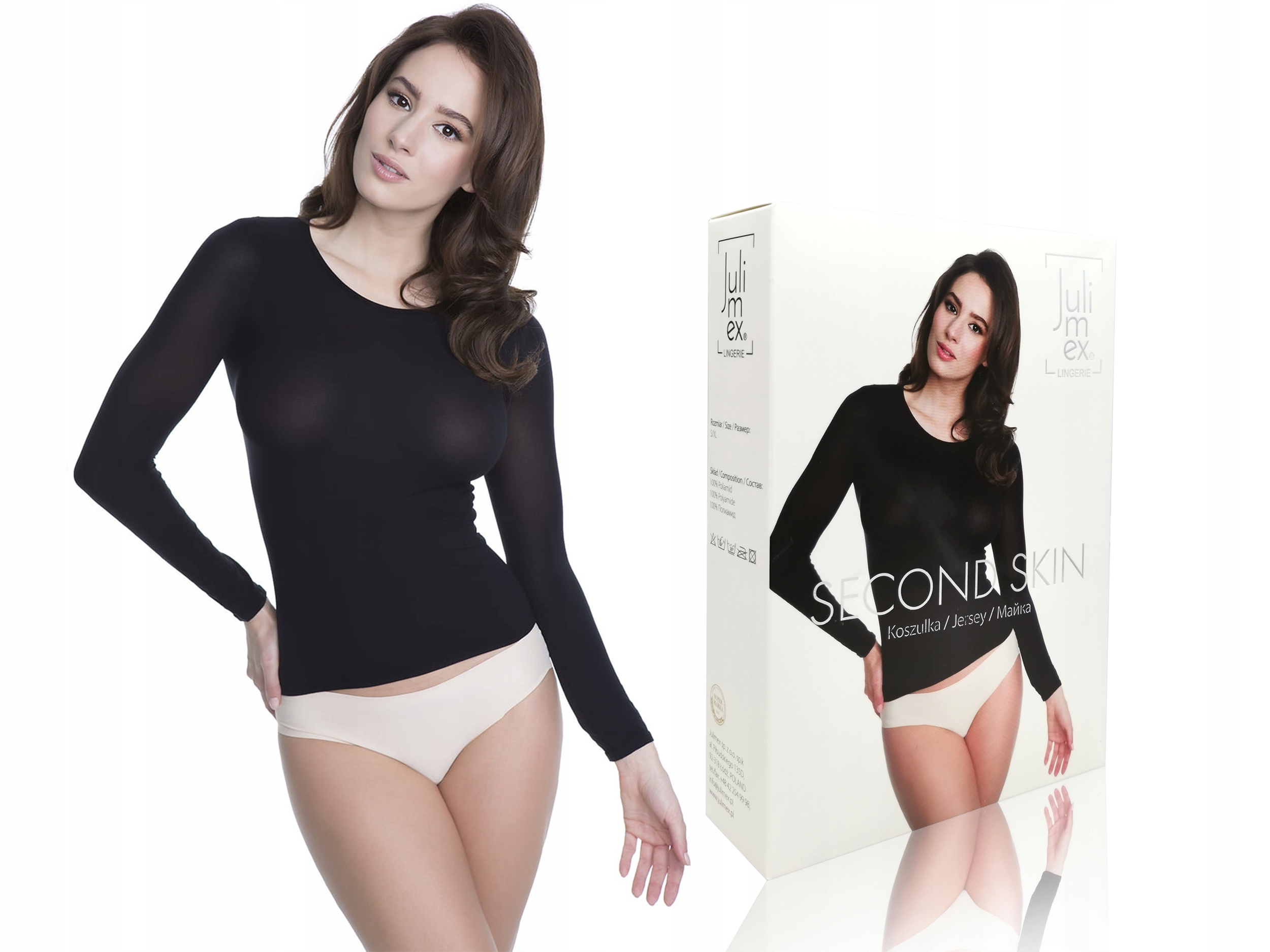 

Lekka koszulka Second Skin Julimex czarna One-size
