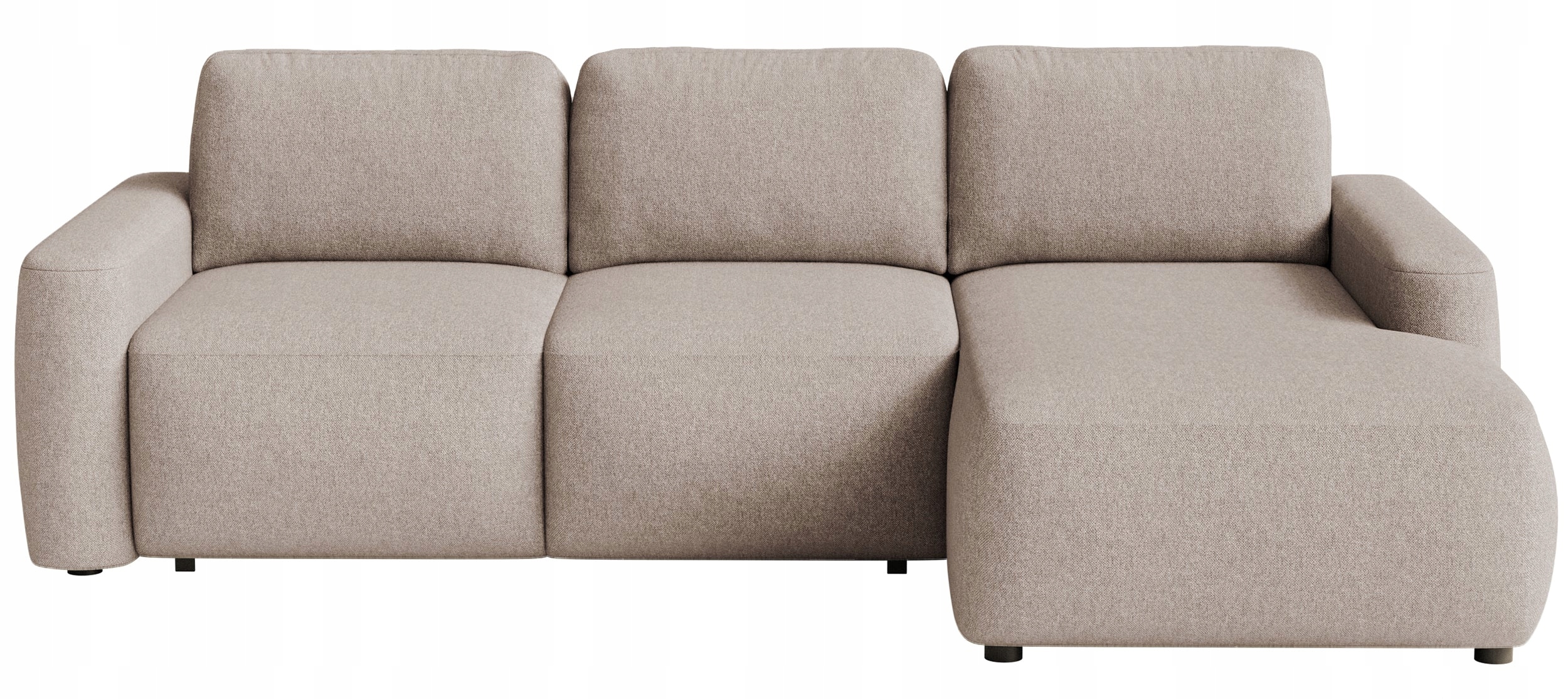 Rohová Sedací Souprava s funkcí spaní Carnos mini béžová žinylka Easy Clean pravá