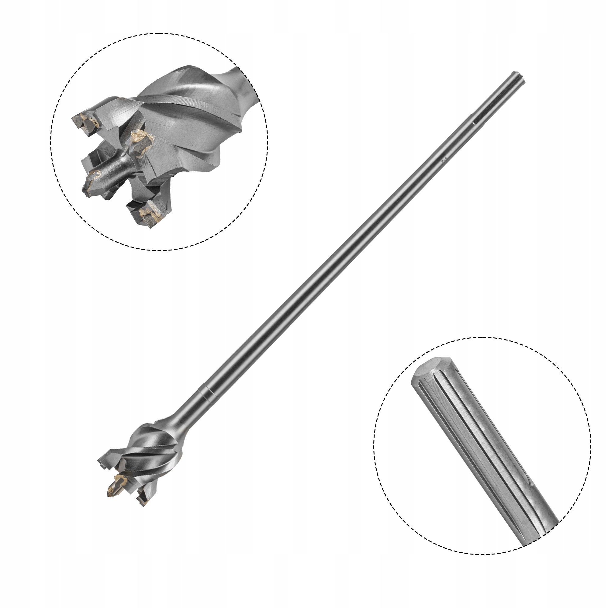 Wiertło przelotowe do betonu, kamienia, cegły, 68x600 mm, SDS-max Mtx