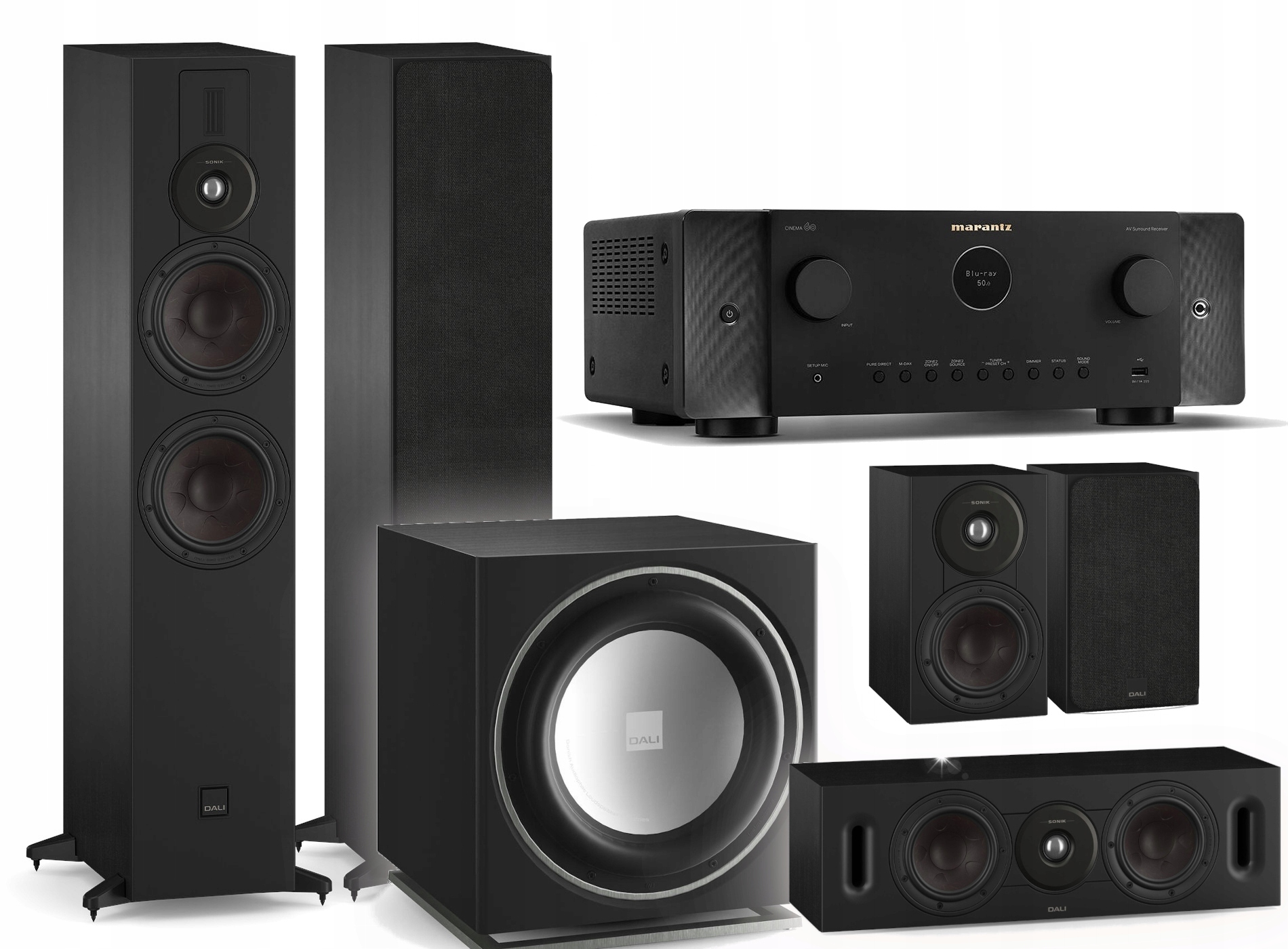 Marantz Cinema 60 Zestaw 5.1 Dali Sonik 7/SONIK 1/DALI Cinema/sub E-12