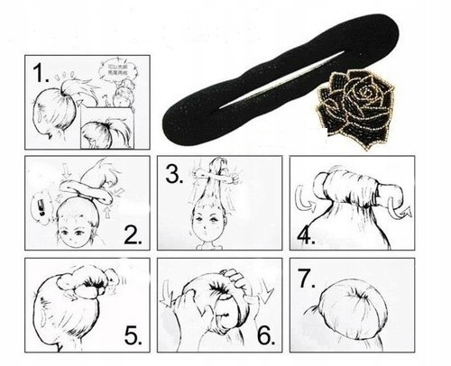 Wypełniacz do upięcia KOKA włosów elastyczny TWISTER HAIRIGAMI Spinka KOK Kolor dominujący czarny