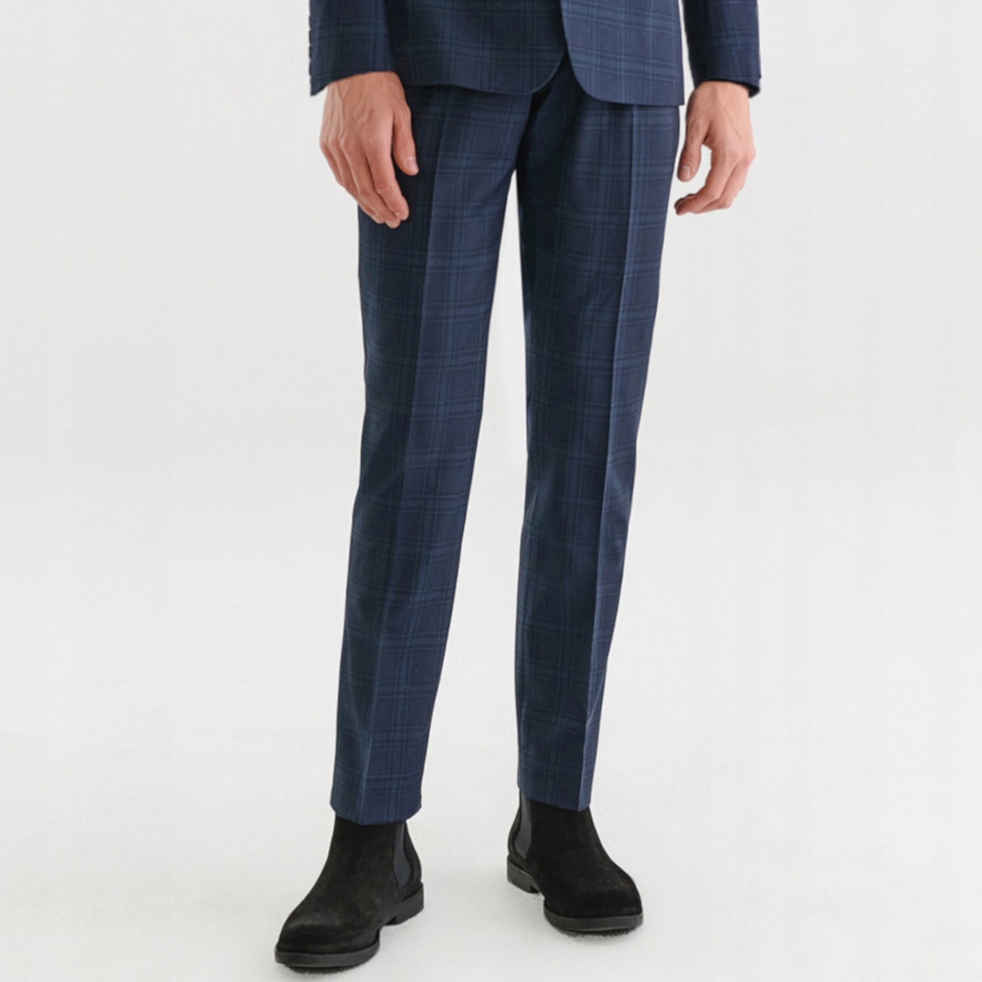 Tmavě modré oblekové kalhoty s vlnou Pako Lorente 176/116