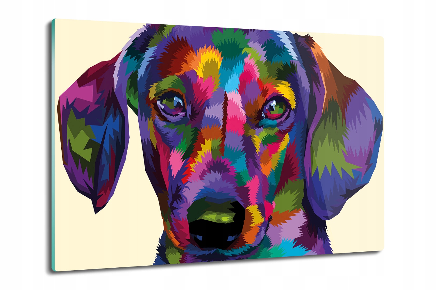 Pevná kuchyňská krájecí deska z tvrzeného skla 80x52 Pes ve stylu pop art