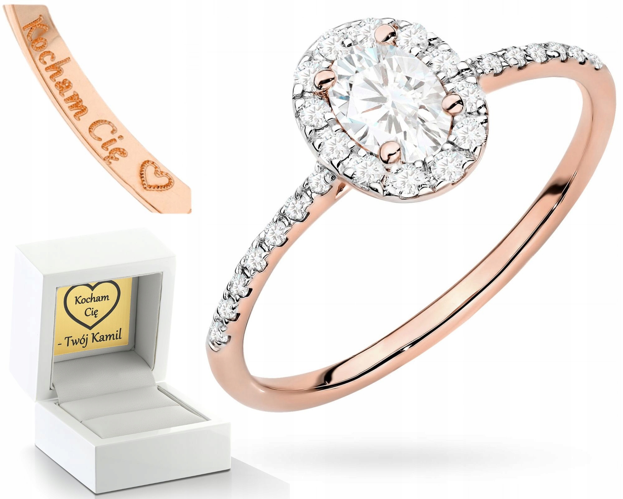 Prstýnek Zlato Zlatý Zásnubní Prsteny S Diamanty, Gravírování 585, Dárek