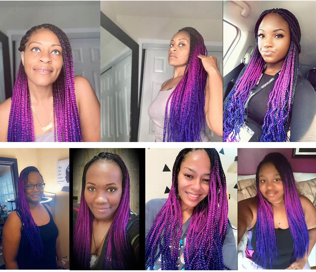 WARKOCZ DŁUGIE DOCZEPIANE WŁOSY KOLOROWE WARKOCZYKI SYNTETYCZNE ŻYWE OMBRE Kod producenta EB690