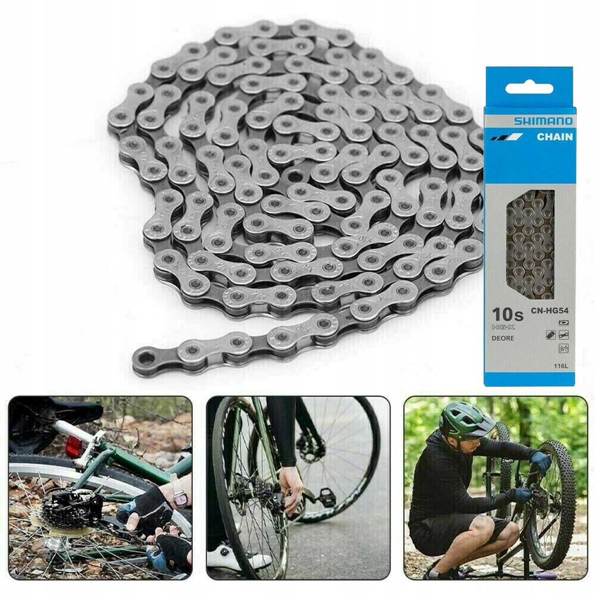 Łańcuch Shimano Deore CN-HG54 10-rzędowy 116 OGNIW 10S 10 RZĘDOWY MTB OEM Kod producenta 4048282717120