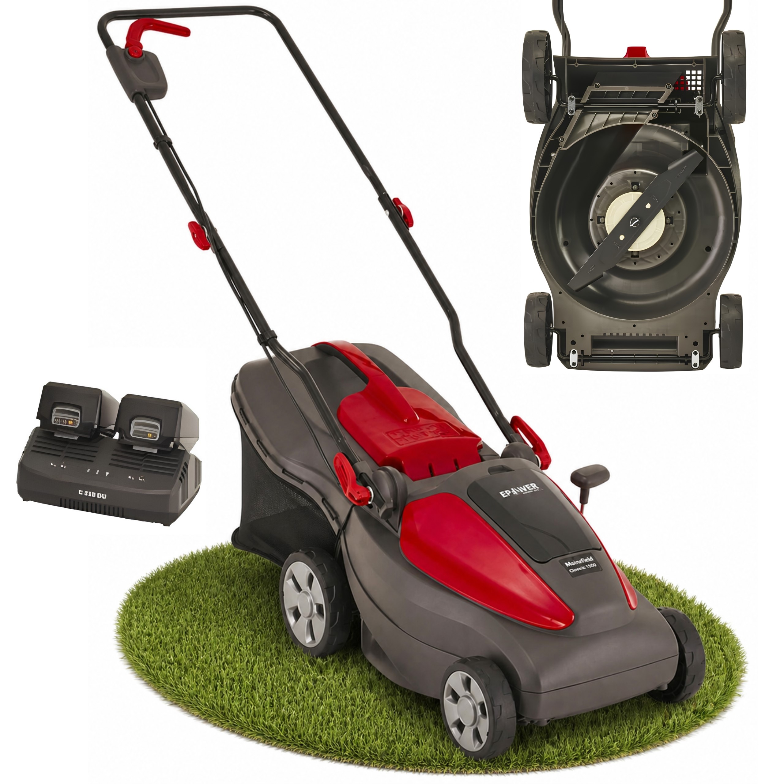 Akumulátorová kosačka 2x 20V 4Ah 34 cm Kôš 35L Mountfield Electress