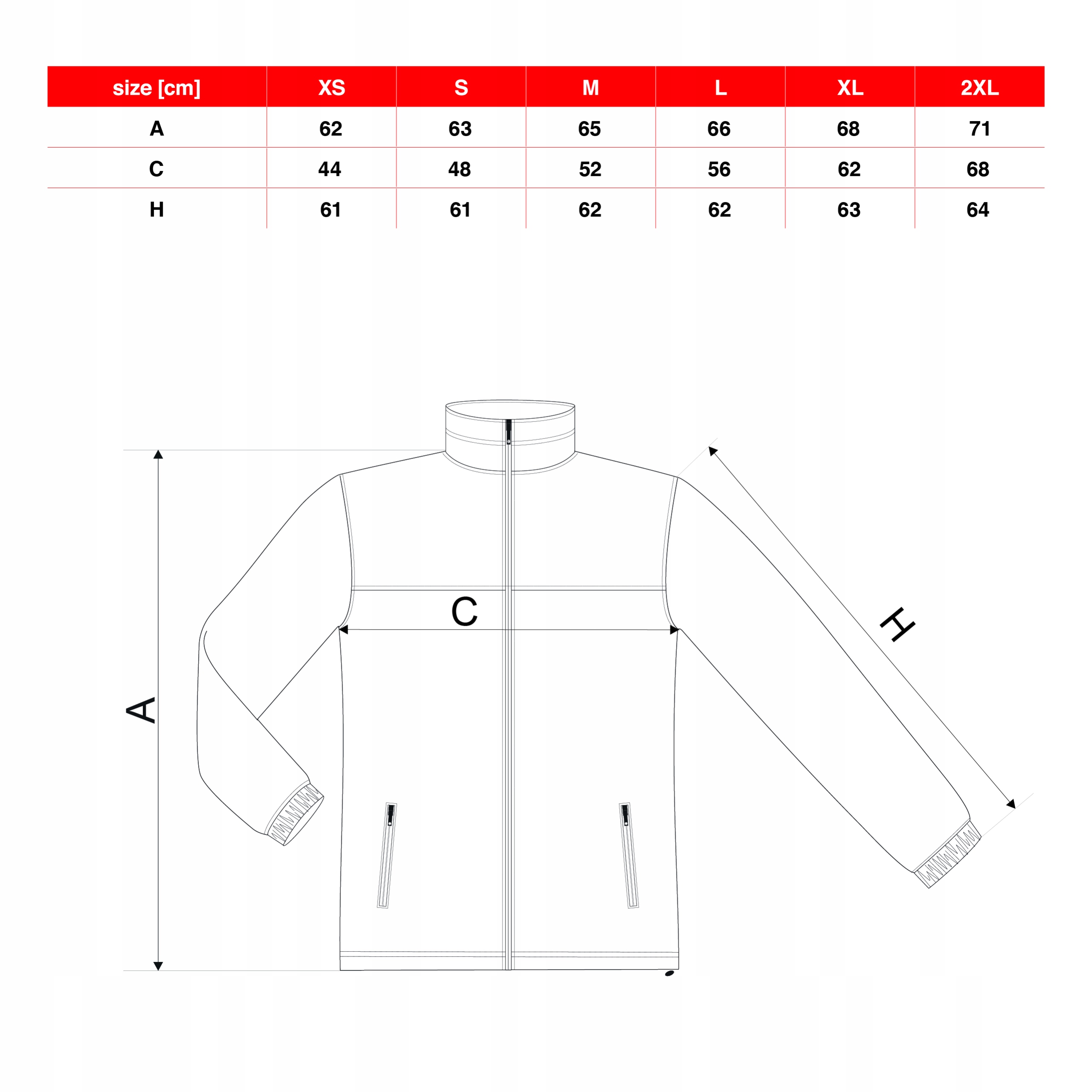 POLAR z własnym HAFTEM Twój nadruk logo PRZÓD+TYŁ Model Jacket 504