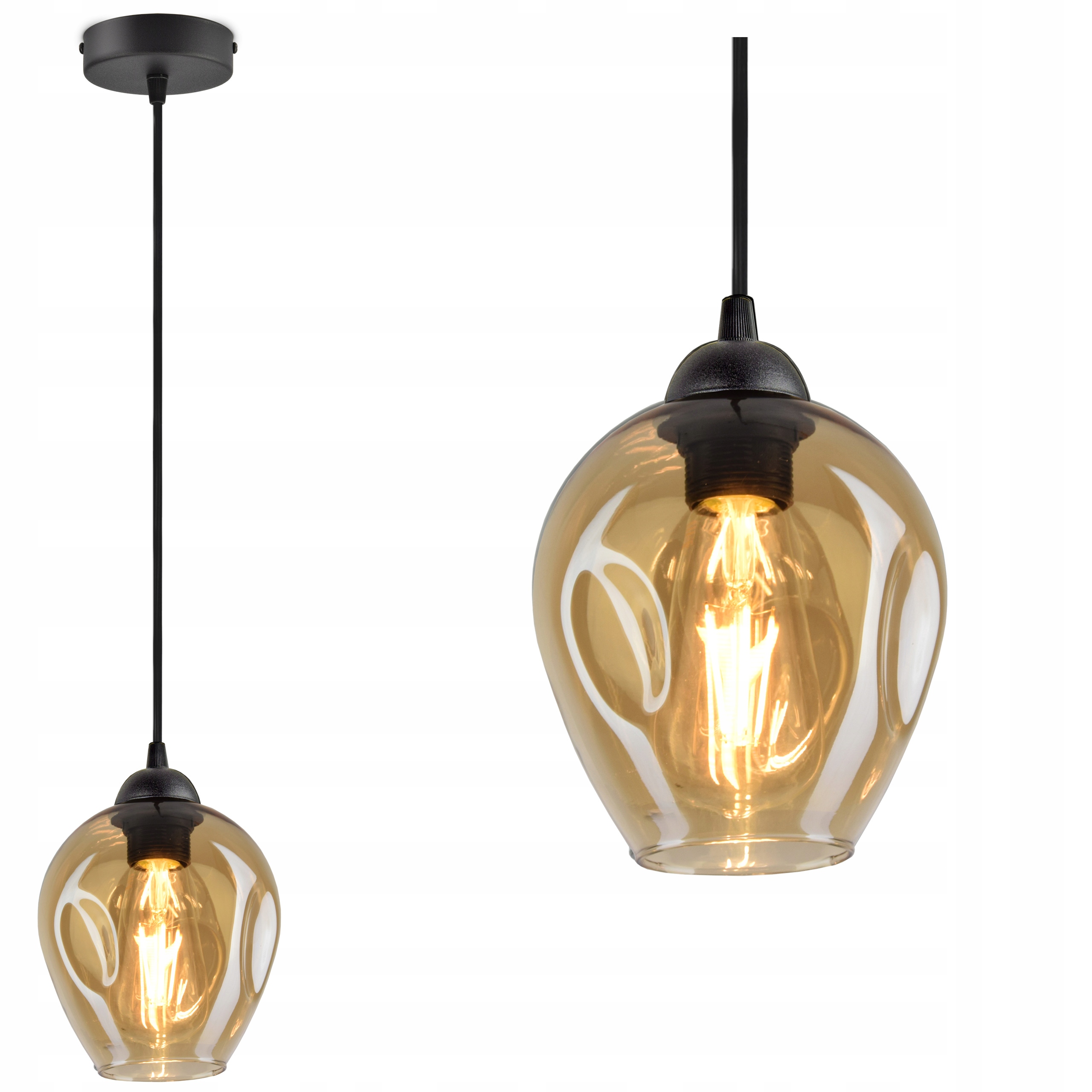 

Lampa Wisząca Żyrandol Plafon Klosz Miód Led
