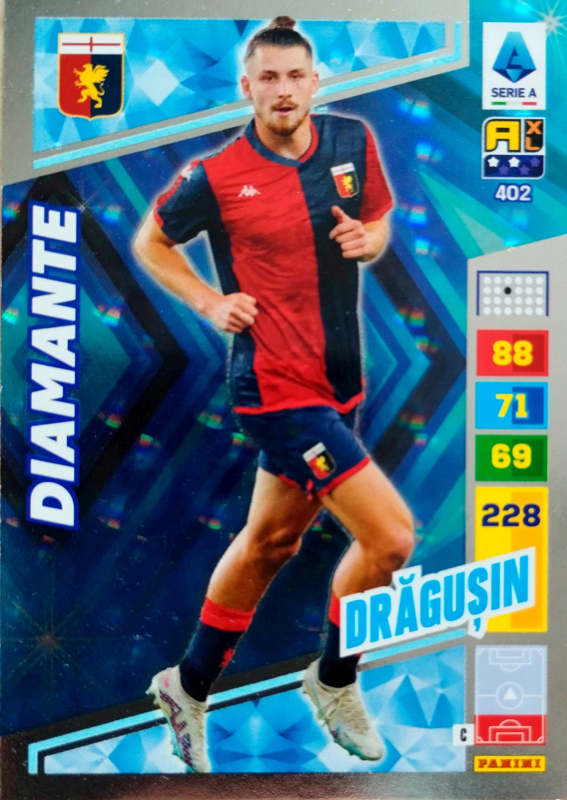 Panini Calciatori Liga Włoska 2023 2024 Diamante 402 Dragusin Genoa