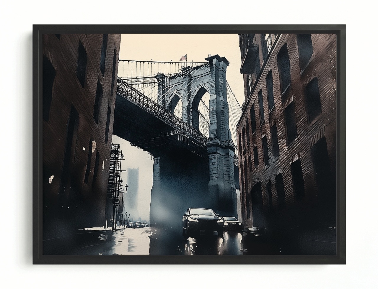 Obraz Rama American Box Mesto New York Most Brooklyn 80x60