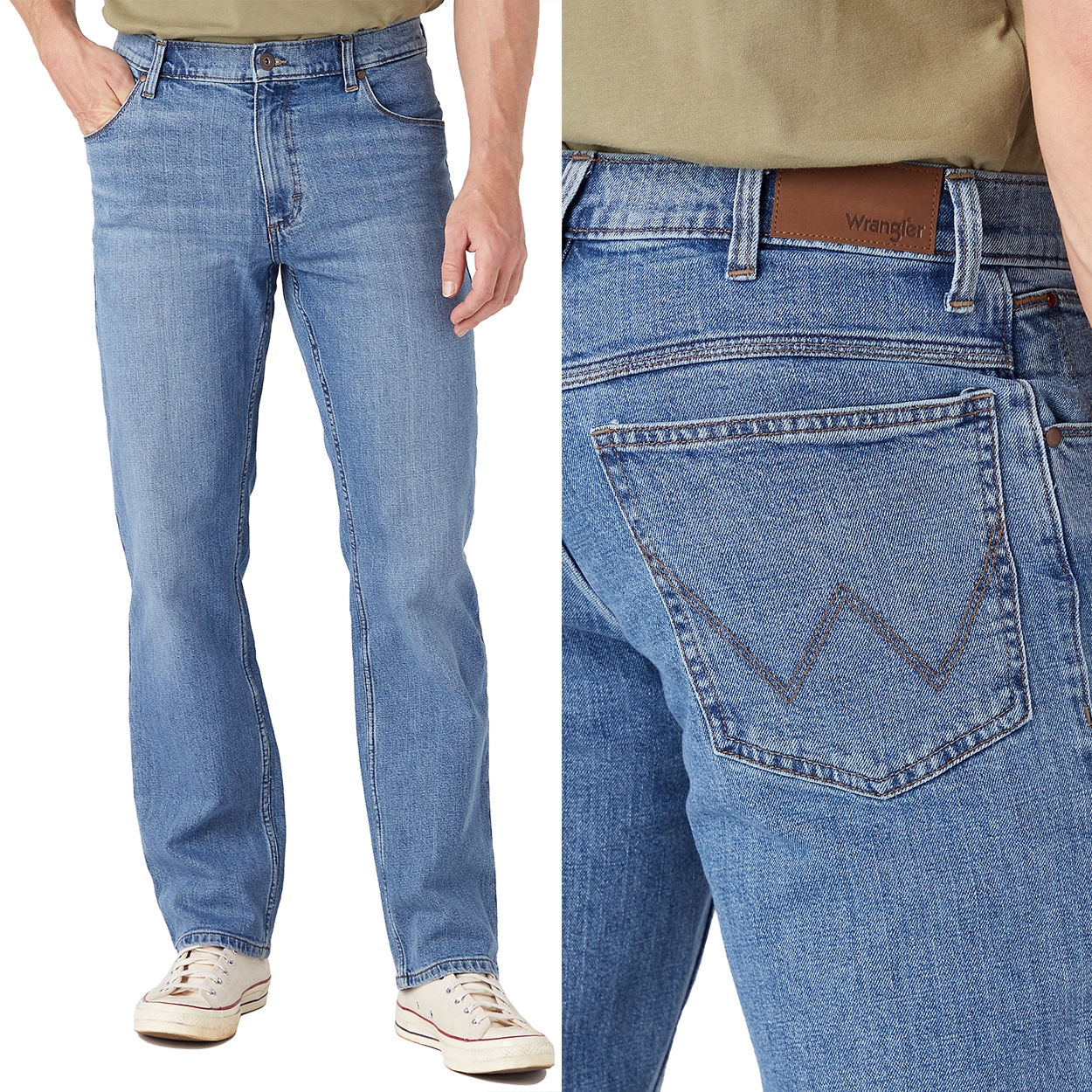 Wrangler Straight Great Blue klasické rovné džíny W33 L32