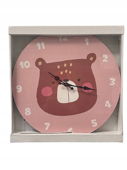 Duży Zegar 33Cm Dla Dzieci miś EAN (GTIN) 8720573497503