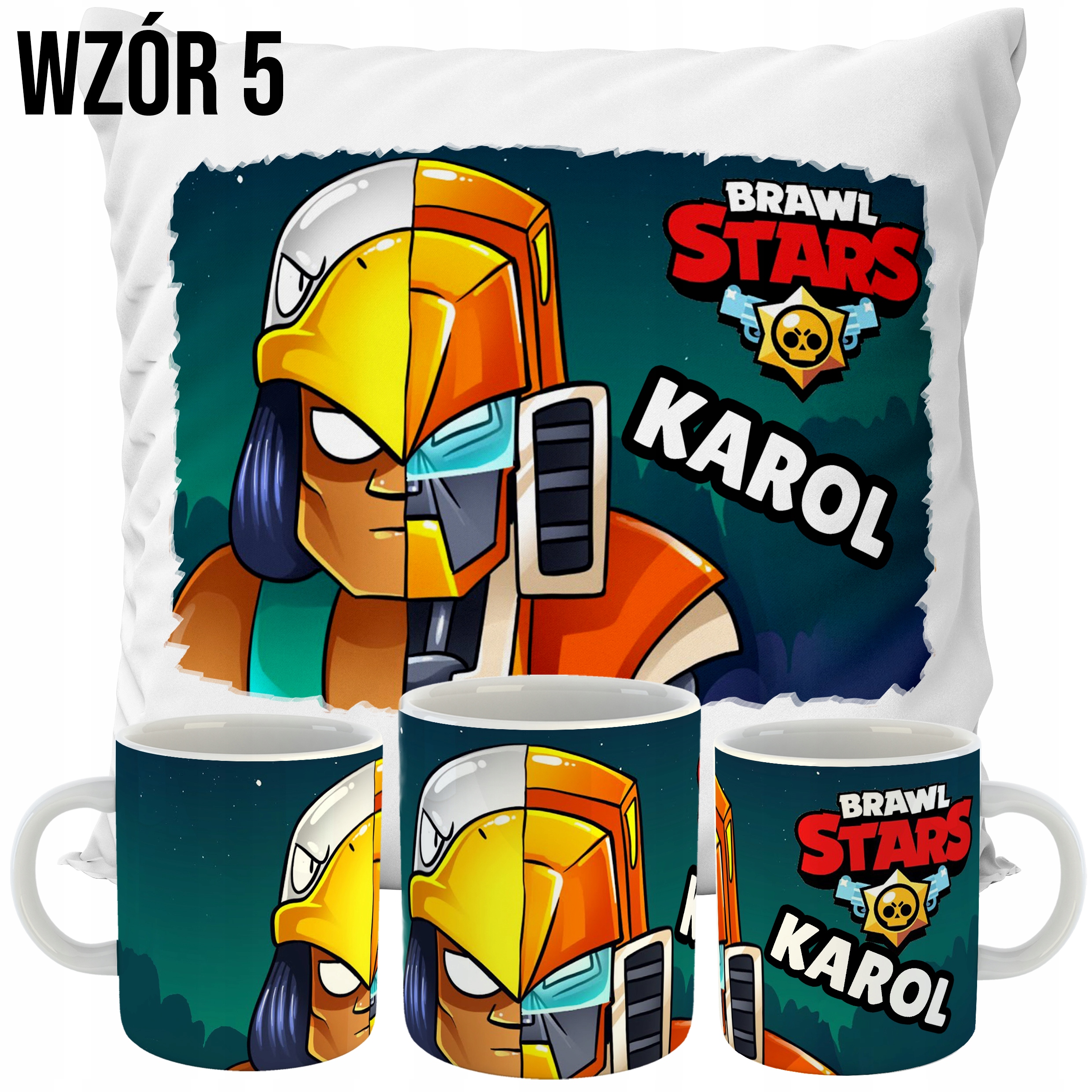 ZESTAW PODUSZKA +KUBEK BRAWL STAR S WZORY Bohater Inny