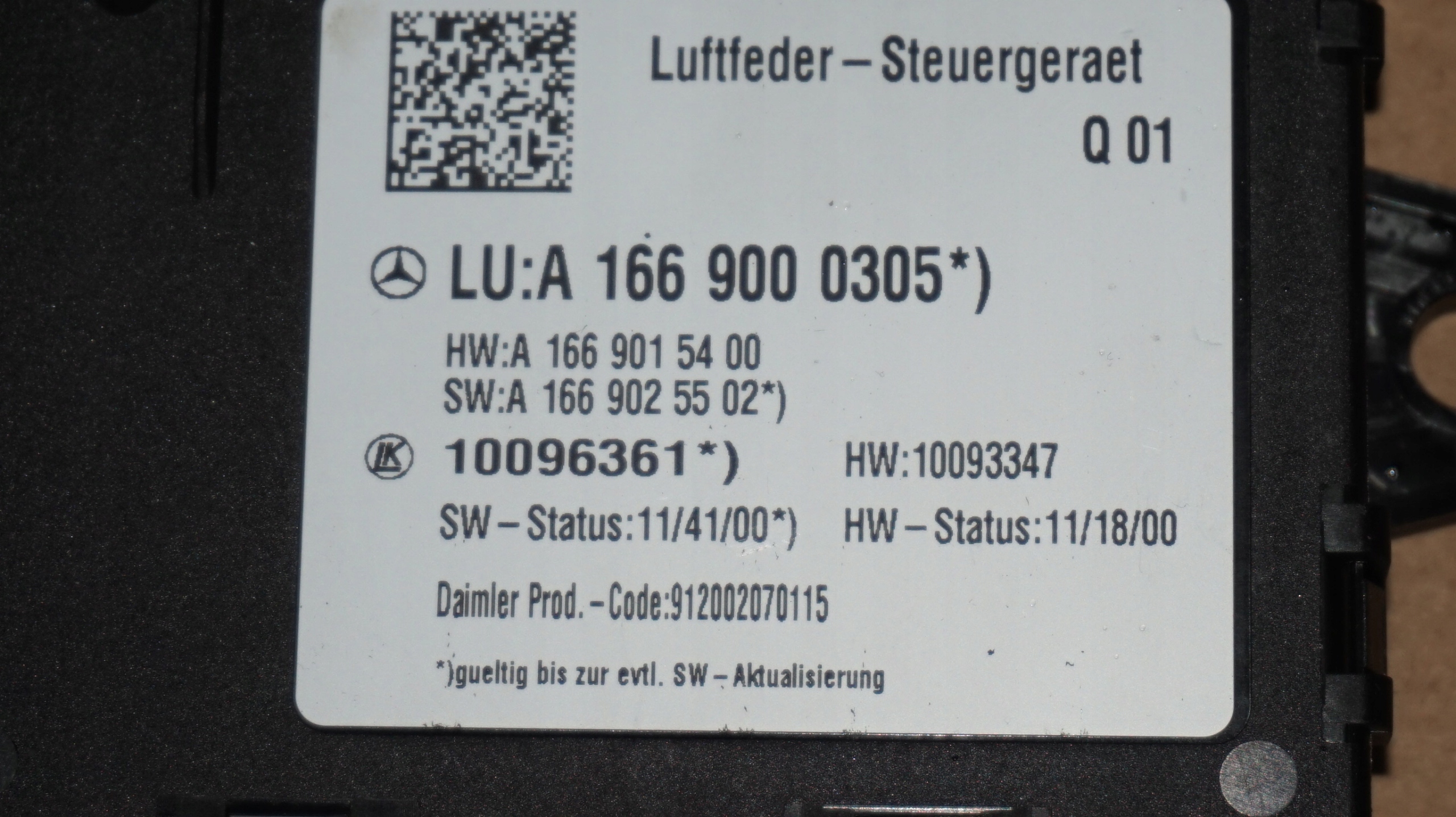 module springing ML W166 63 AMG 2012 A1669000305