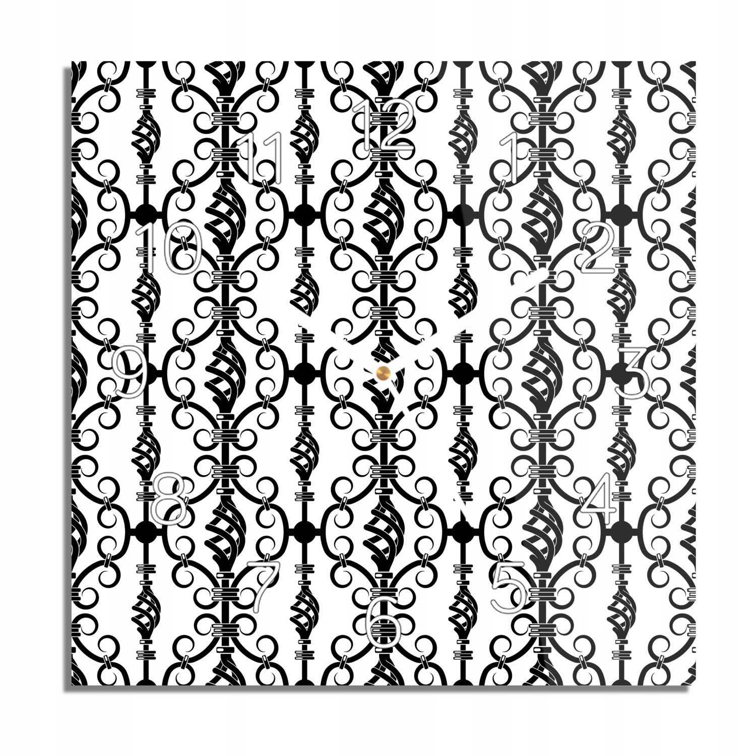 

Wzór kute żelazo foto-zegar z foto 30x30 cichy