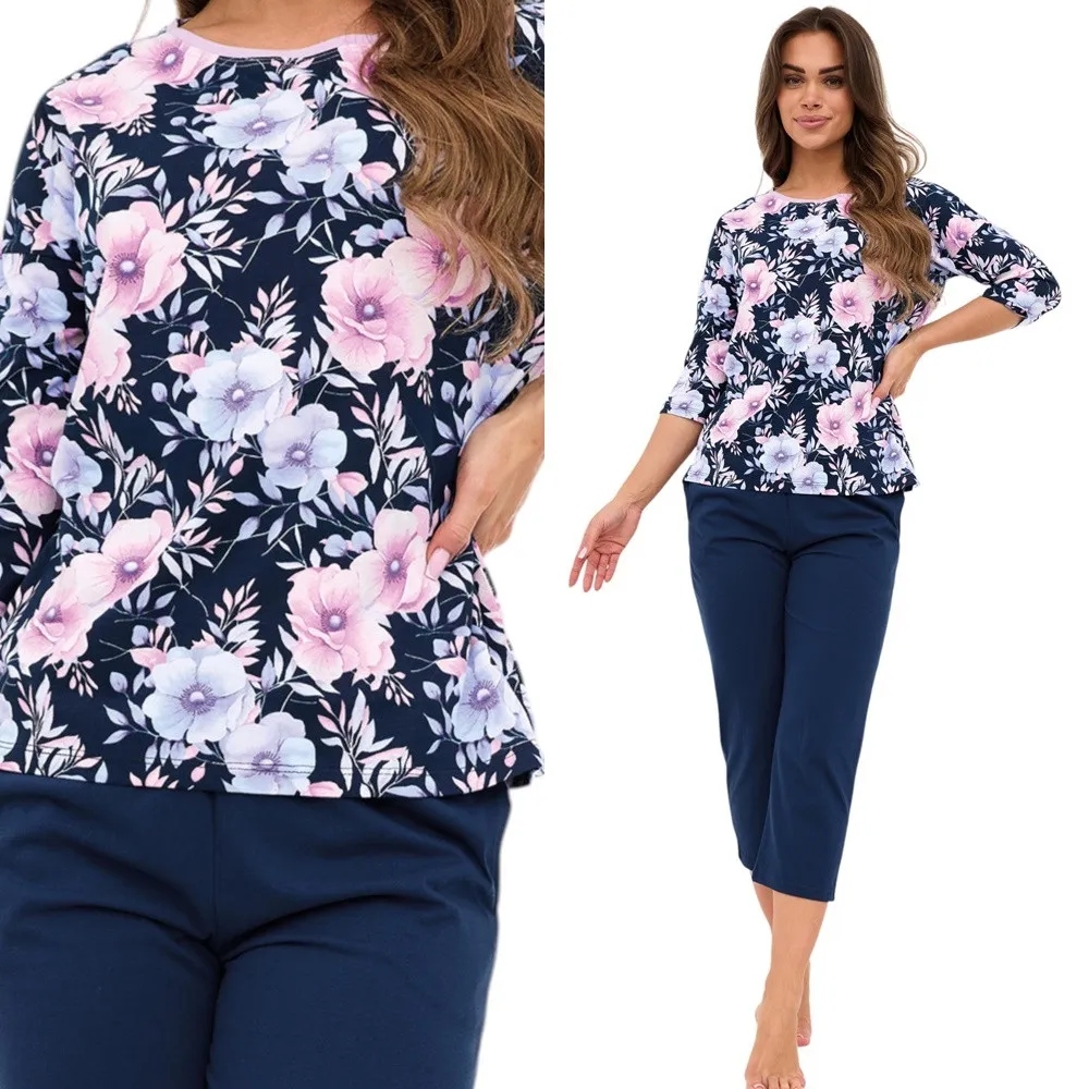 Dámské pyžamo Cornette Anabel 147 5XL/50 Tmavě modré