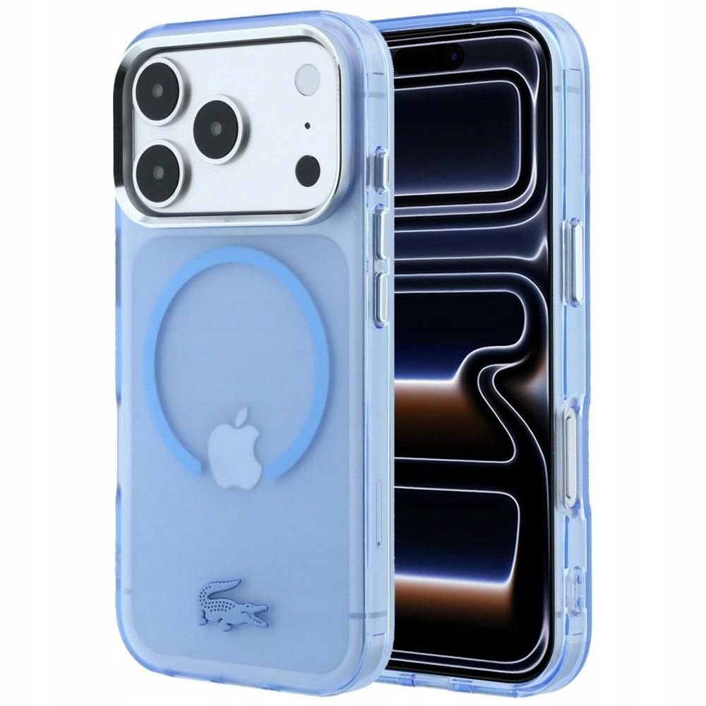 Etui Lacoste IML Frosted do iPhone 18 Pro 17 Pro niebieski