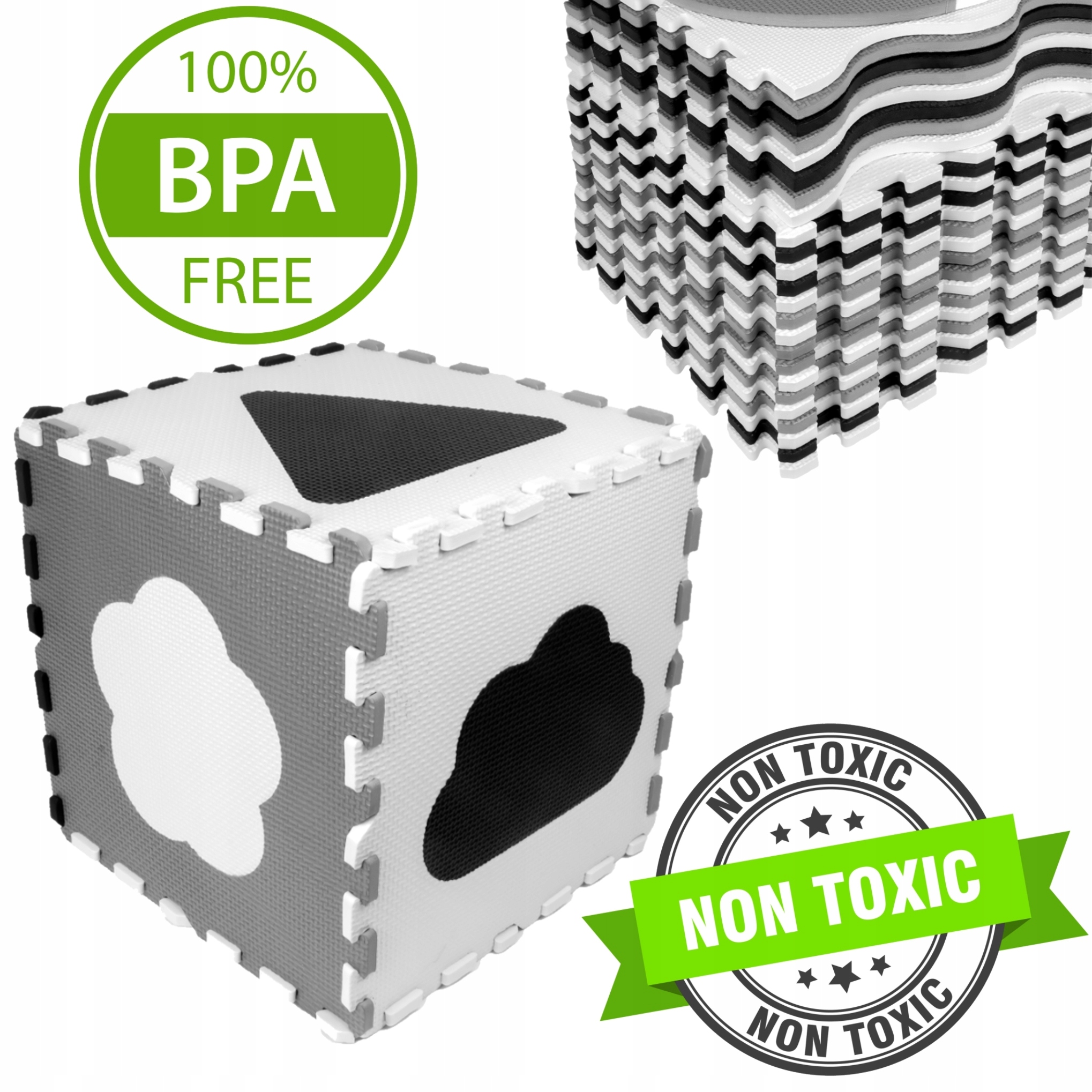 MATA EDUKACYJNA PUZZLE PIANKOWE 36 szt. DUŻE XXL KOJEC 3w1 HUMBI 150x150 cm Kolekcja Kojce