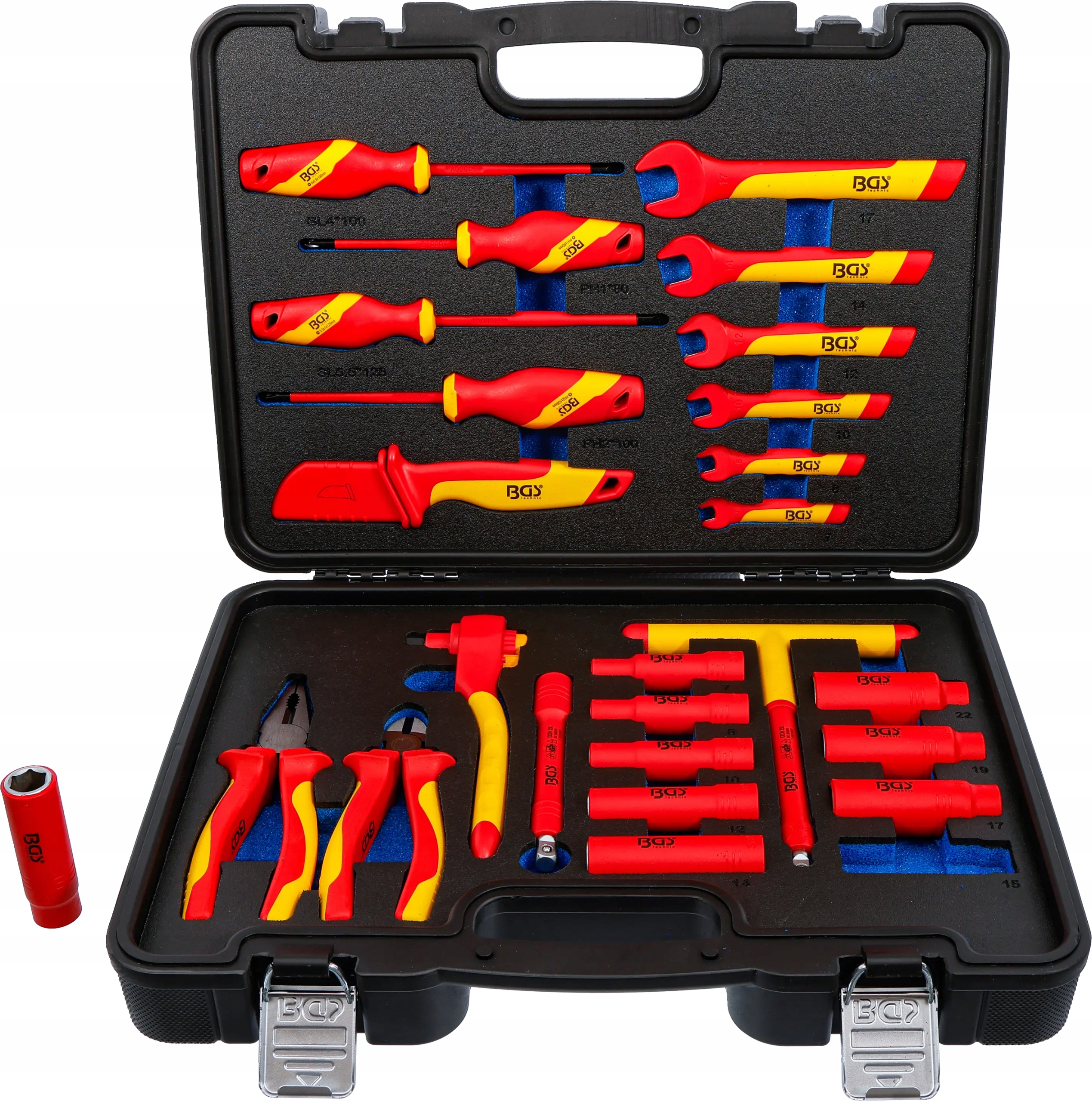 Sada izolovaných nástavců Vde pohon 10 mm (3/8") 25 ks, Bgs 7136