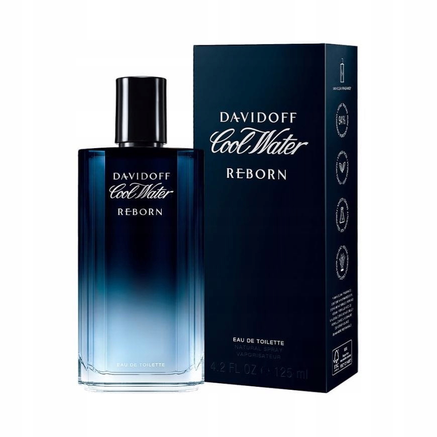 Davidoff Cool Water Reborn 125ML Toaletní Voda Pro Muže Parfém Pánský