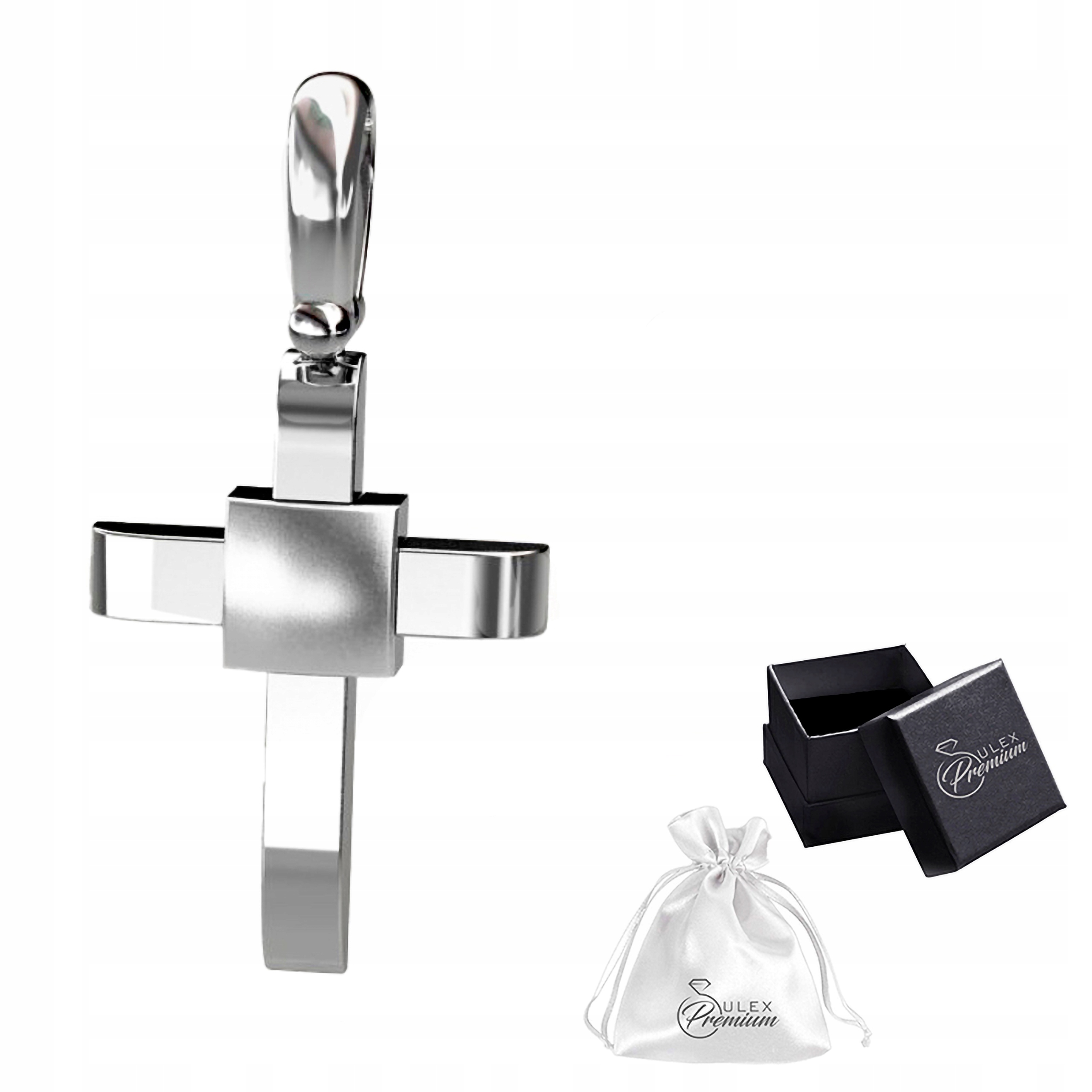 Stříbrný křížek ryzost 925 Rhodiovaný kříž Geometrická forma Dárek