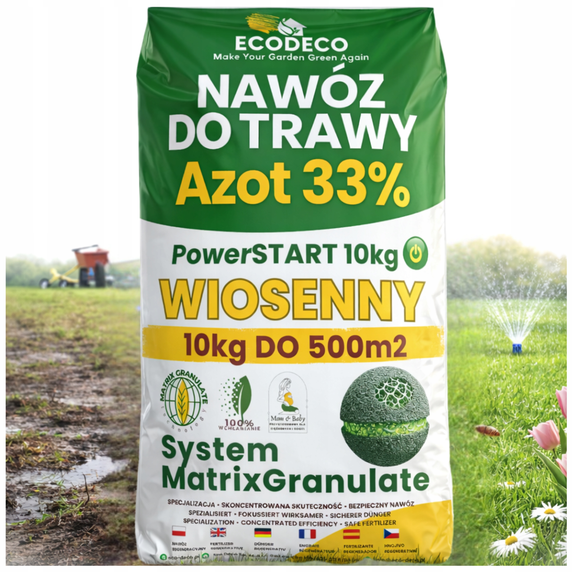 Nawóz Regeneracyjny do trawy 10 kg Szybki Efekt Granulat Długodziałający