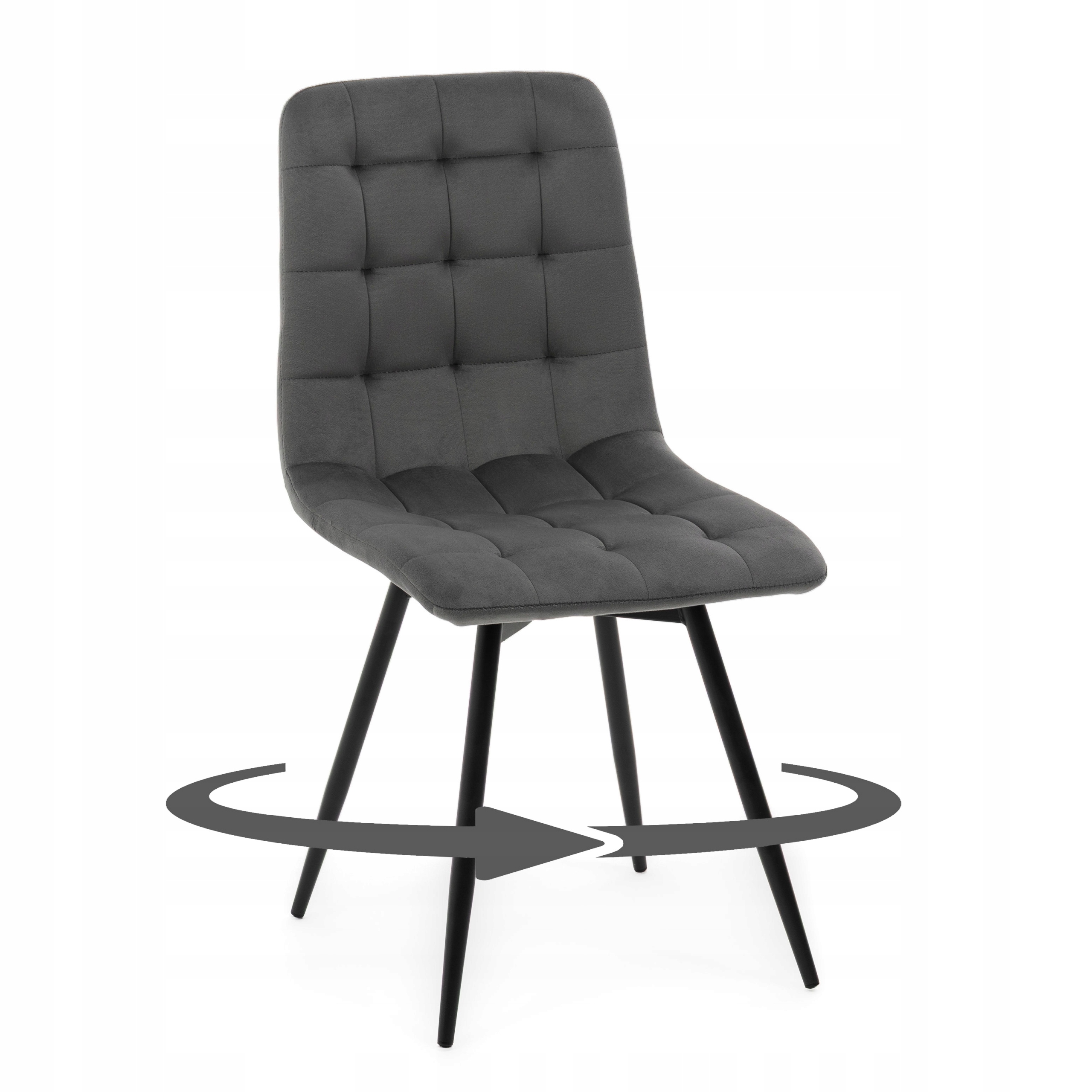 Otočná Čalouněná Židle Do Obývacího Pokoje Velur Samet Arco Šedá