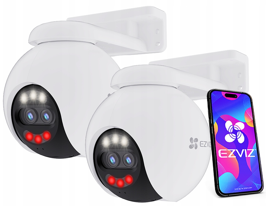 2x otočná WiFi kamera 4K H80x UltraHD 8MP 2MP Ezviz Autotracking