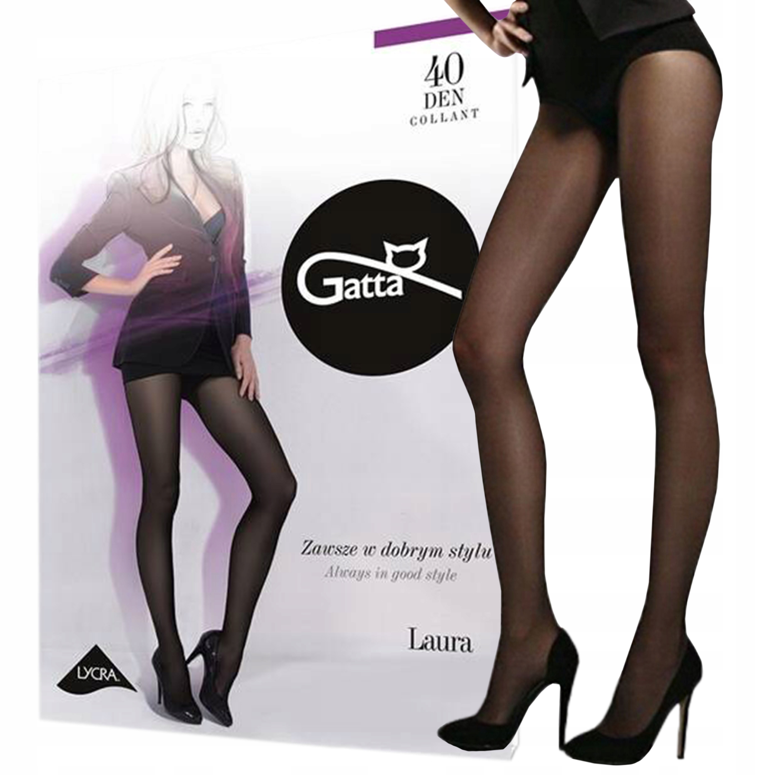 

Rajstopy Gatta Laura 40 den lycra Nero 4-L