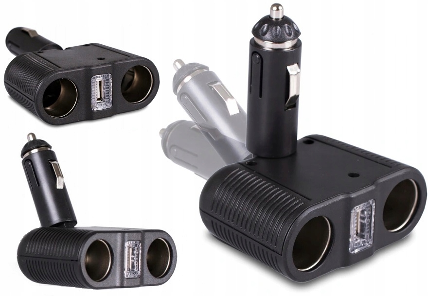 

Rozdzielacz Rozgałęźnik Zapalniczki 2 gniazda+ Usb